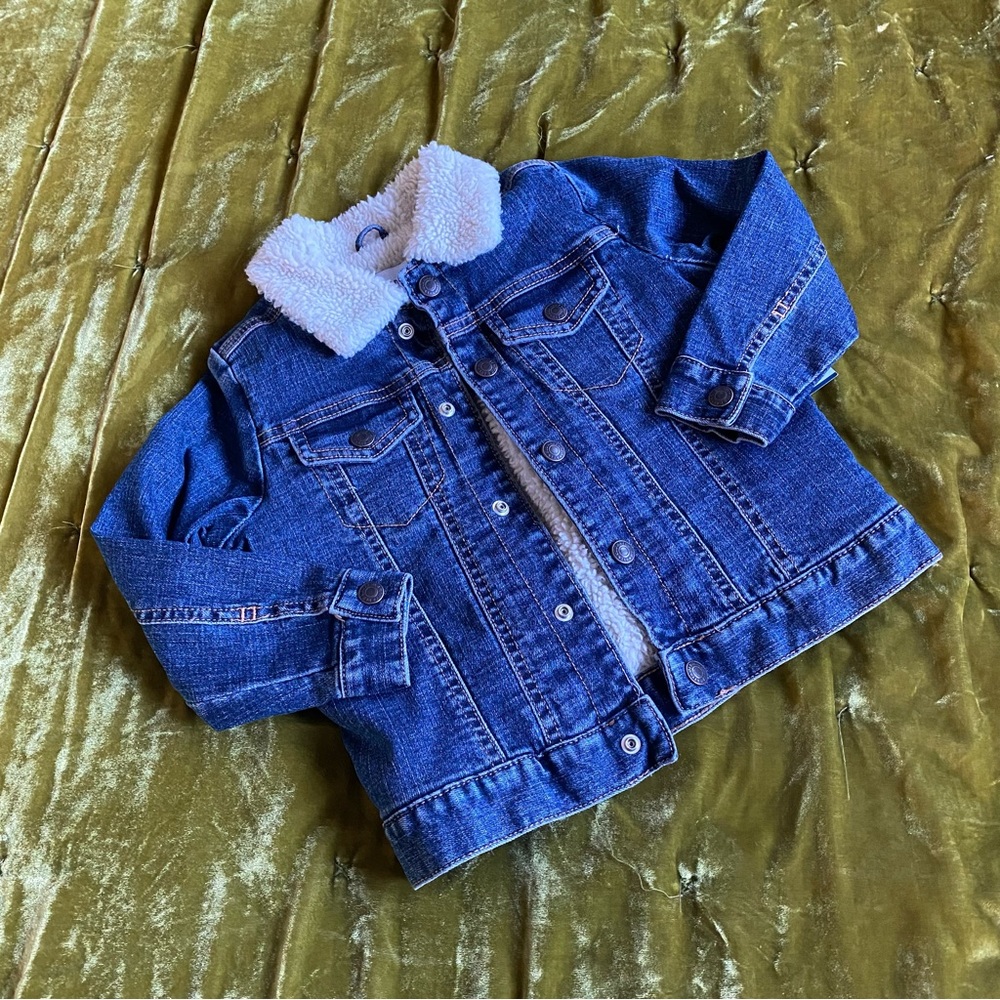 Old Navy Blue Denim Sherpa Lined Jean Jacket
